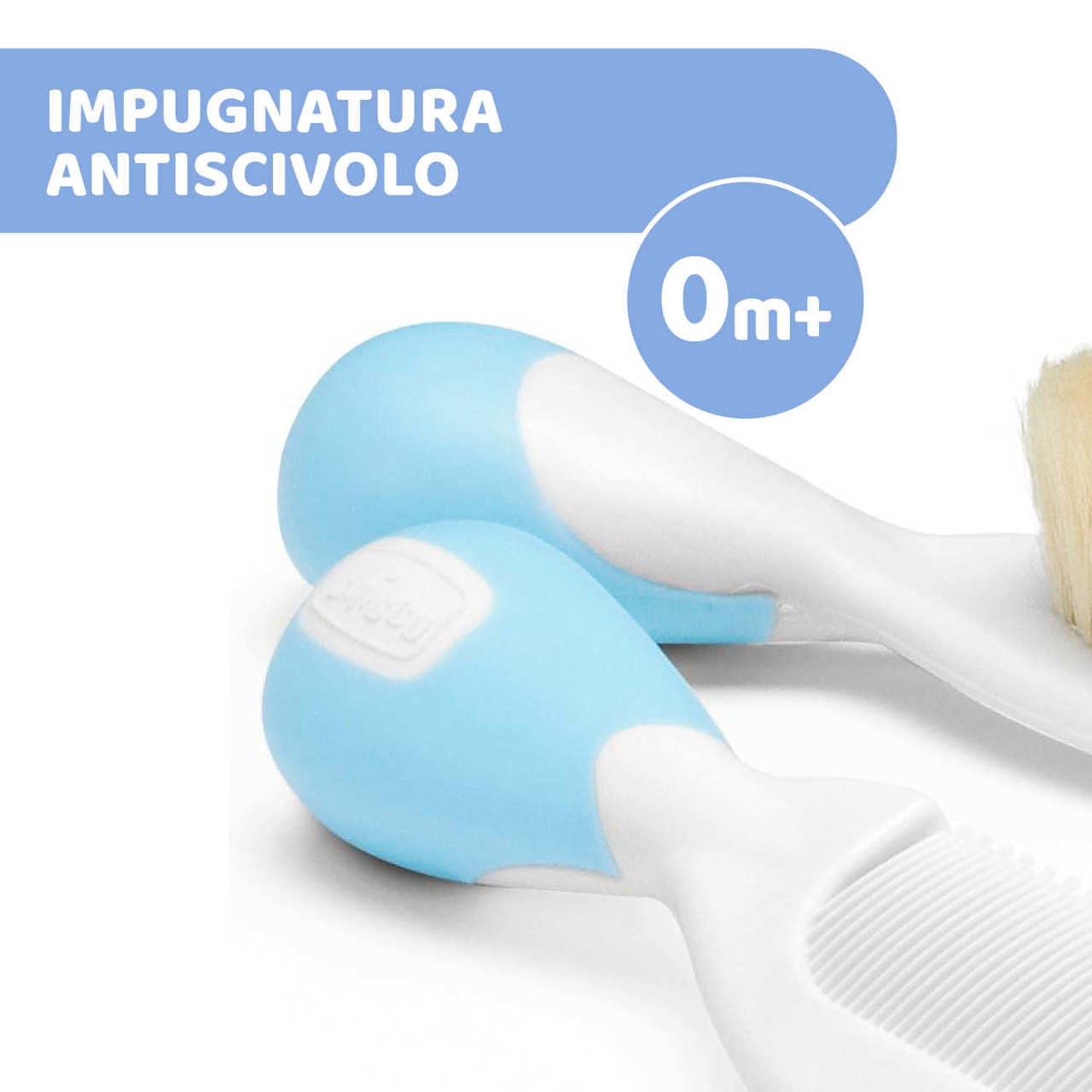 SET SPAZZOLA IN SETOLE NATURALI + PETTINE CHICCO