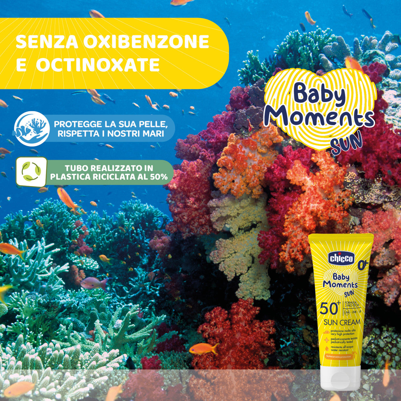 CHICCO BABY MOMENTS SUN - CREMA SOLARE SPF 50+ 75 ML.