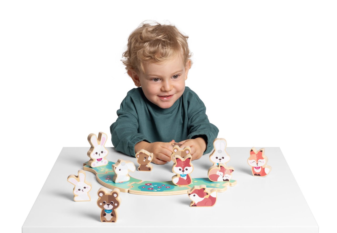 CHICCO SET 2 PERSONAGGI LE FAMIGLIE DEL BOSCO IN LEGNO