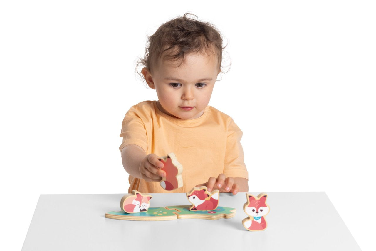 CHICCO SET 2 PERSONAGGI LE FAMIGLIE DEL BOSCO IN LEGNO