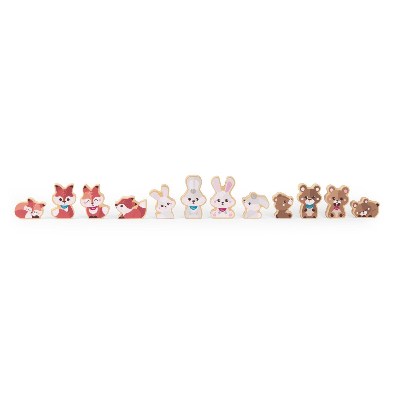 CHICCO SET 2 PERSONAGGI LE FAMIGLIE DEL BOSCO IN LEGNO