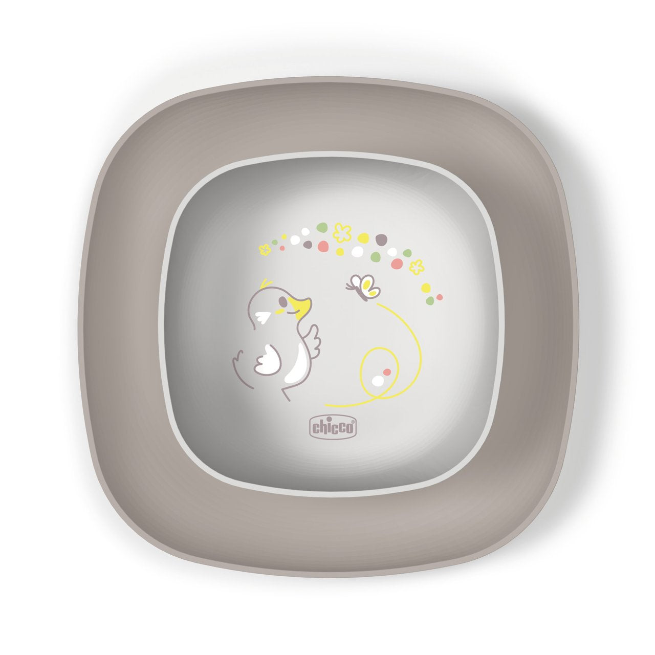 SET PAPPA CHICCO 2 PZ PIATTO PIANO + CIOTOLA GRIGIO