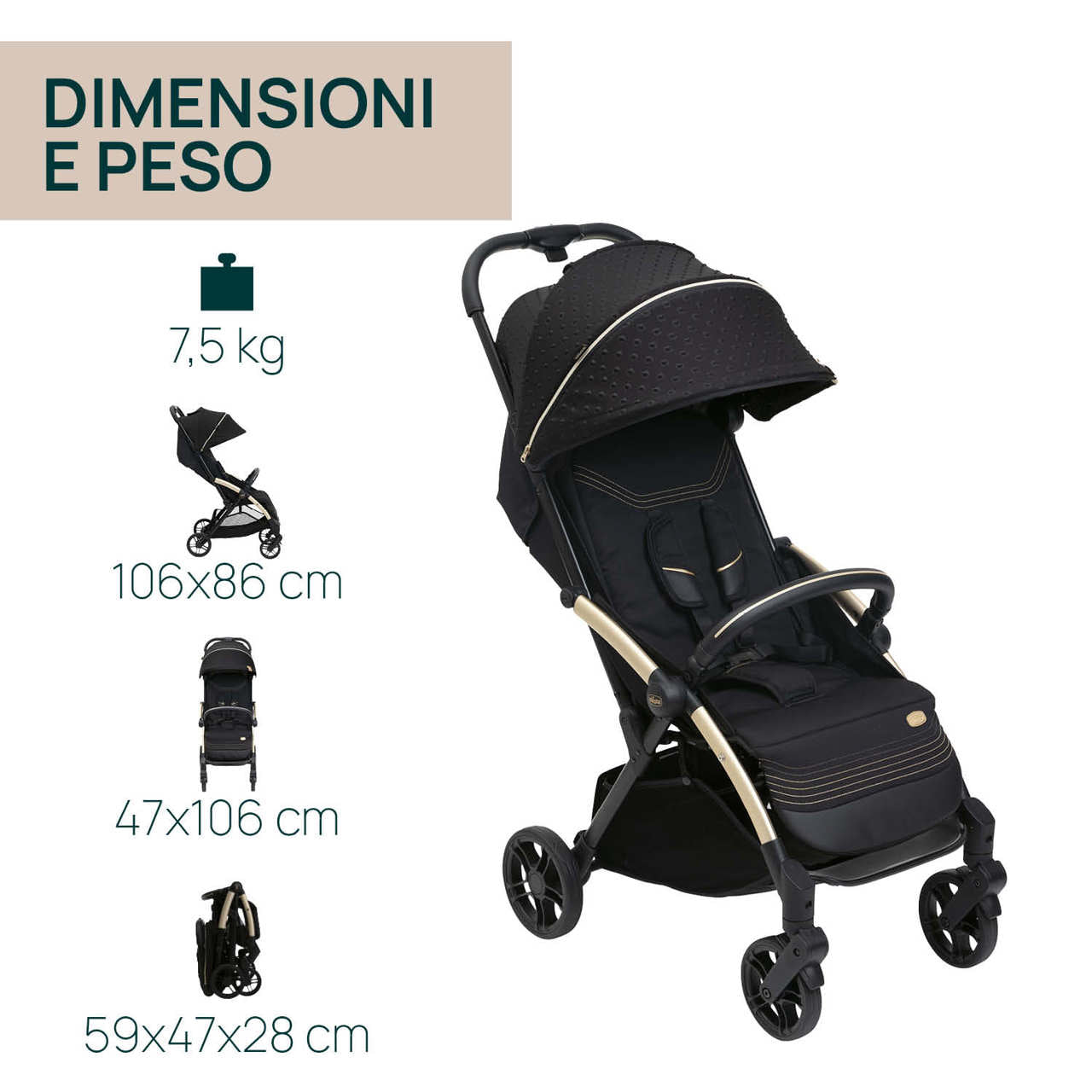 PASSEGGINO GOODY XPLUS BLACK RE_LUX ECO CHICCO