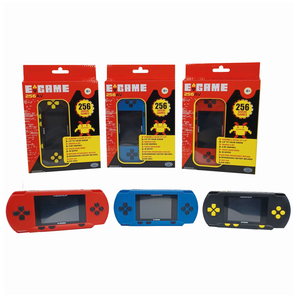 E-GAME CONSOL Console Portatile 256 Giochi Inclusi RADIOCOM