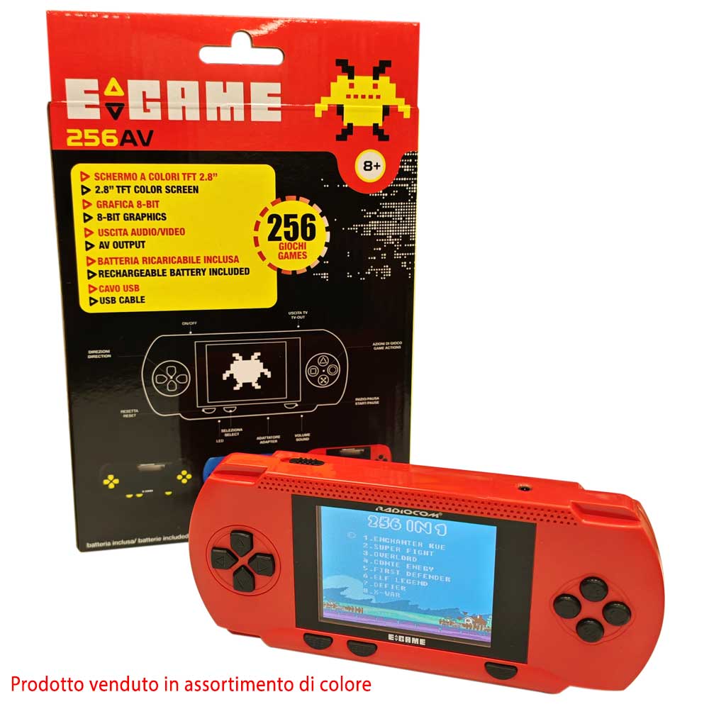 E-GAME CONSOL Console Portatile 256 Giochi Inclusi RADIOCOM