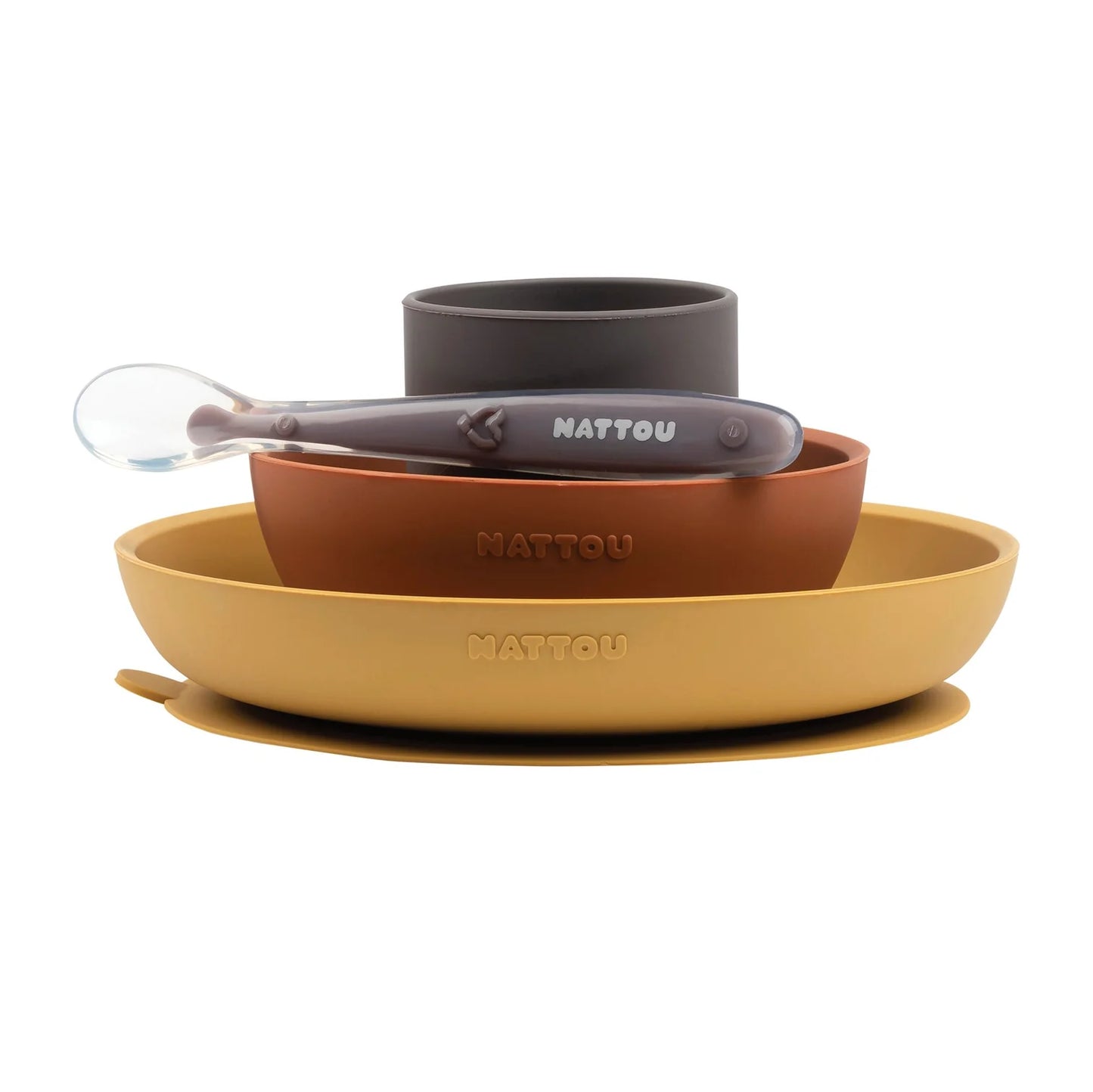SET PAPPA SILICONE 4 PEZZI COL. TERRACOTTA NATTOU