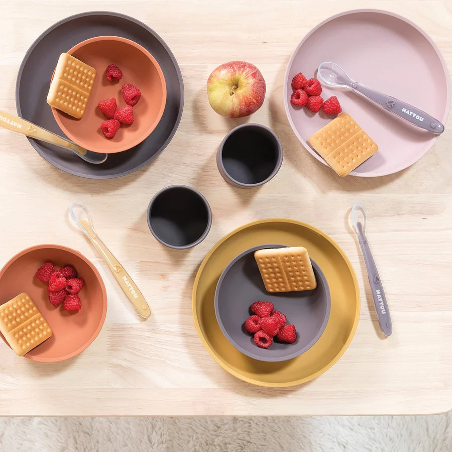 SET PAPPA SILICONE 4 PEZZI COL. TERRACOTTA NATTOU