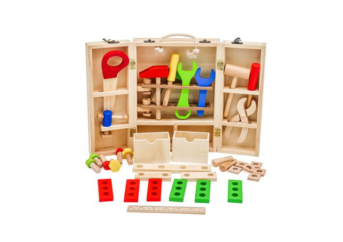 SET ATTREZZI IN SCATOLA APRIBILE IN LEGNO ODG