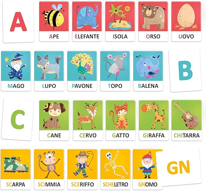 HEADU FLASHCARDS ALFABETO TATTILE E FONETICO MONTESSORI