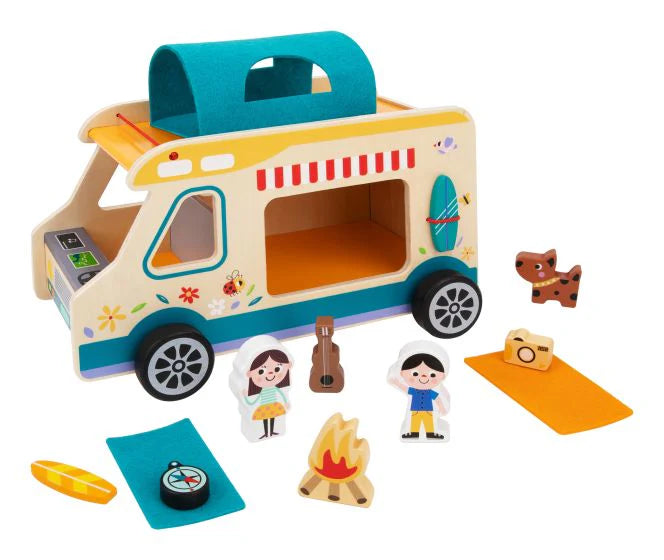 CAMPER IN LEGNO CON ACCESSORI TOOKY TOY