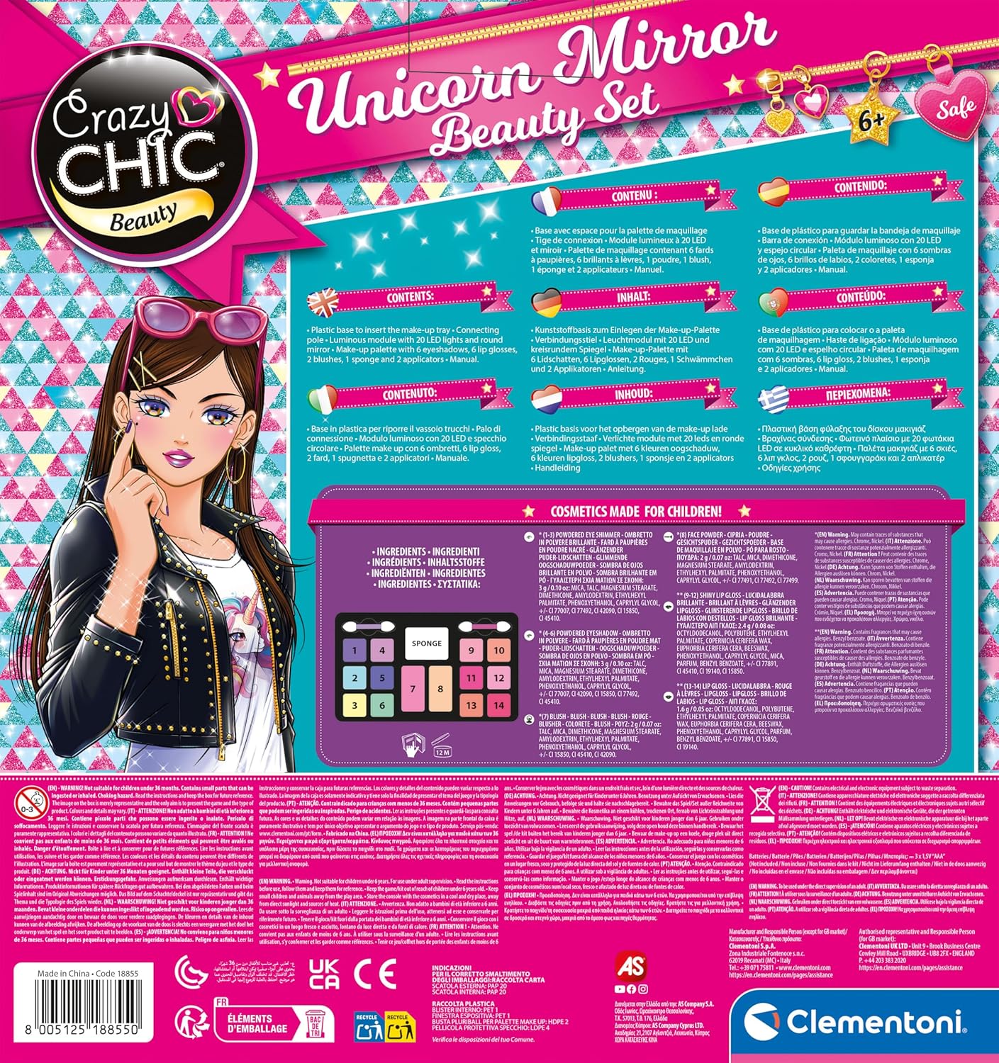 CRAZY CHIC BEAUTY UNICORN MIRROR CLEMENTONI