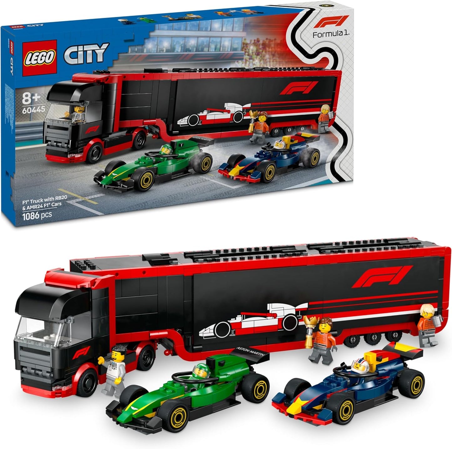 LEGO F1 TRUCK AUTOTRASPORTATORE CON MONOPOSTO 60445