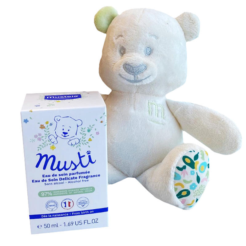 SET REGALO Acqua Profumata Mustì 50 ml CON ORSETTO MUSTELA