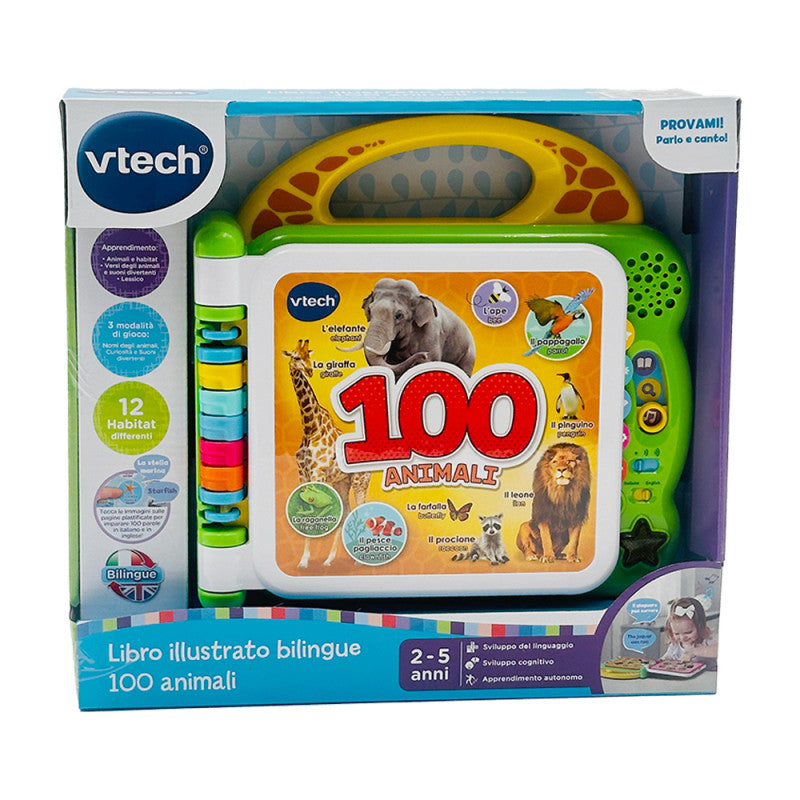 LIBRO ILLUSTRATO LILINGUE 100 ANIMALI VTECH