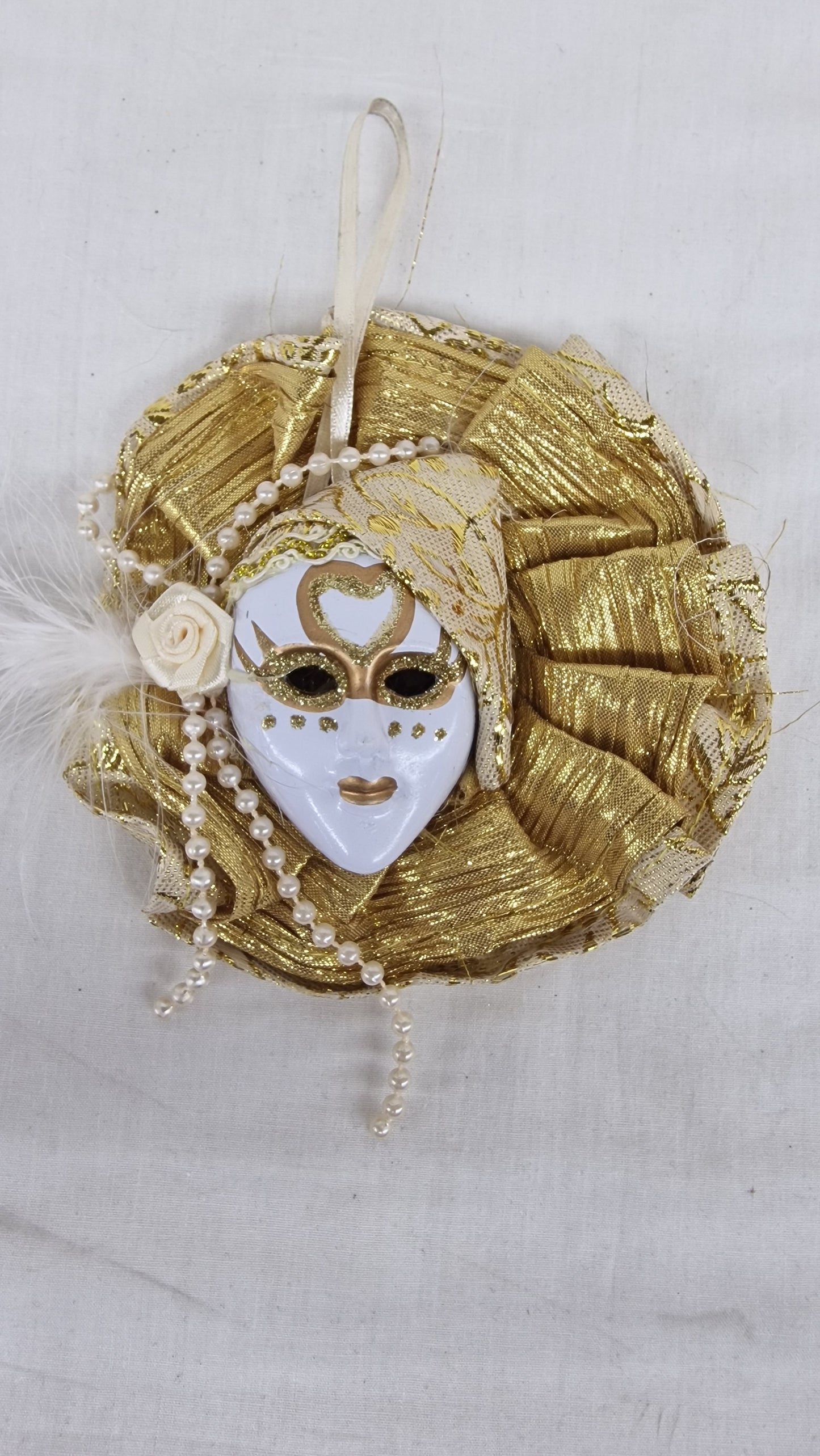 DECORAZIONE MASCHERA VENEZIANA ORO O ROSSO MORANDUZZO
