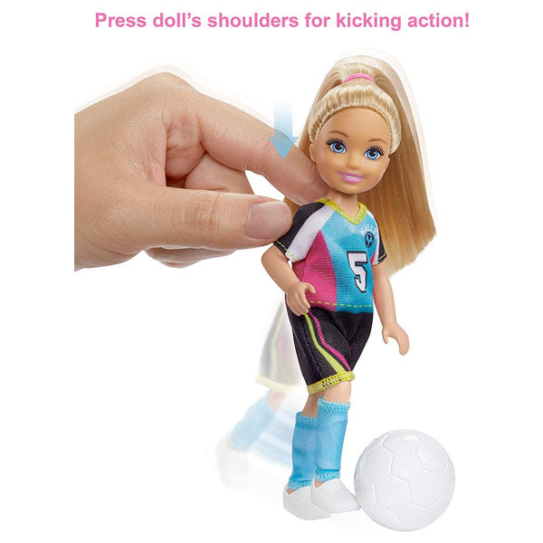 BARBIE CHELSEA CALCIATRICE PLAYSET CON CUCCIOLI