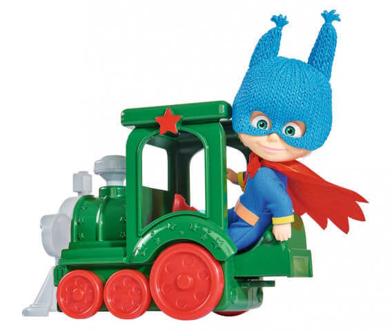 Masha bambolina 12 cm Super Eroe con treno SIMBA