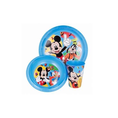 TOPOLINO SET 2 PIATTI + BICCHIERE