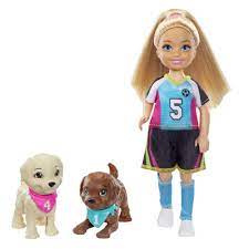 BARBIE CHELSEA CALCIATRICE PLAYSET CON CUCCIOLI
