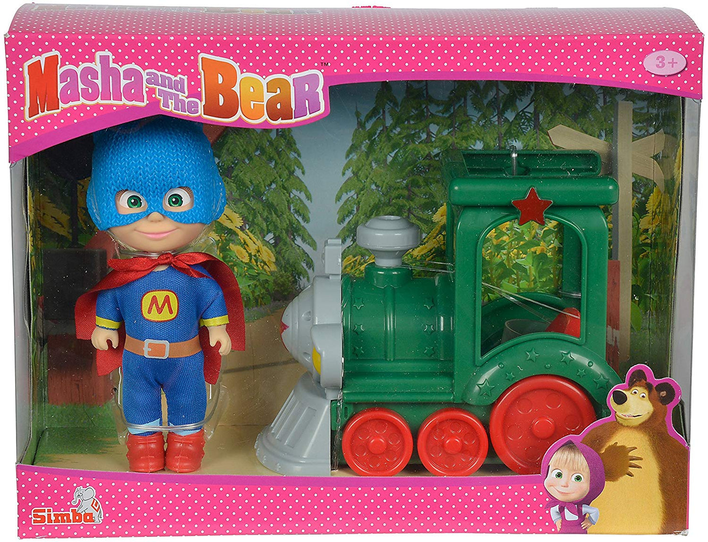 Masha bambolina 12 cm Super Eroe con treno SIMBA