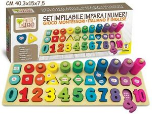 FATTO DI LEGNO GIOCO NUMERICO MONTESSORI
