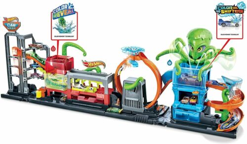 City Mega Autolavaggio Color Reveal con Macchinina Cambia Colore HOT WHEELS