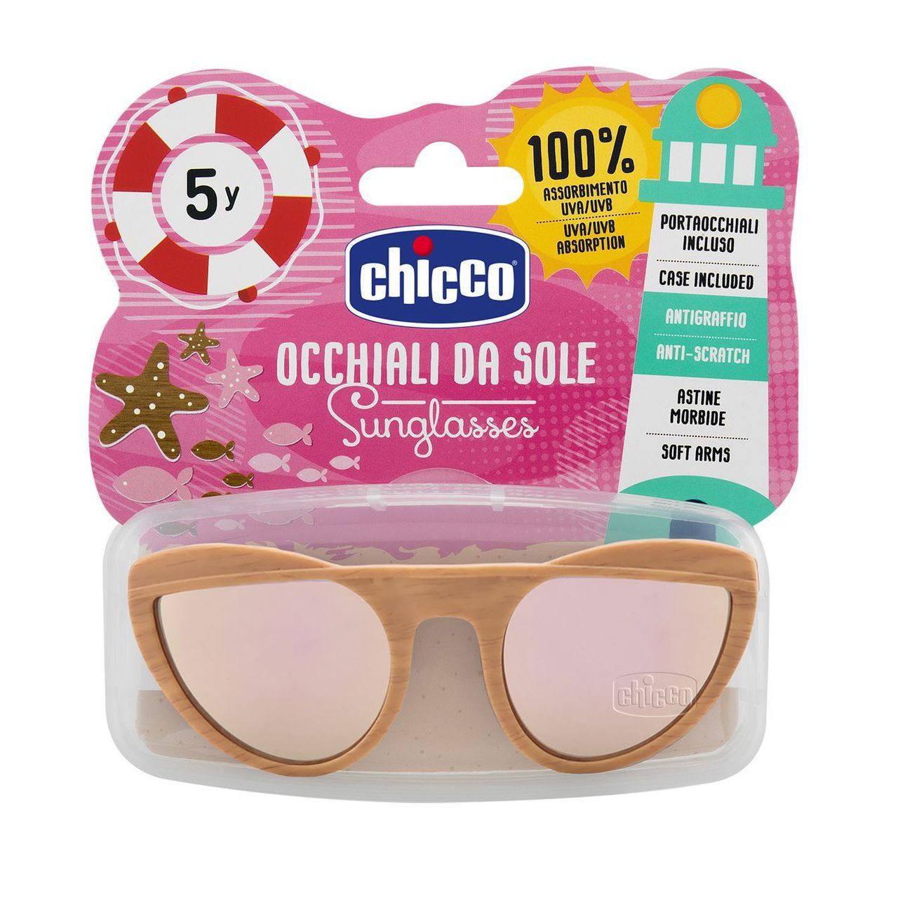 OCCHIALI DA SOLE DA BAMBINA EFFETTO LEGNO 5Y+ CHICCO