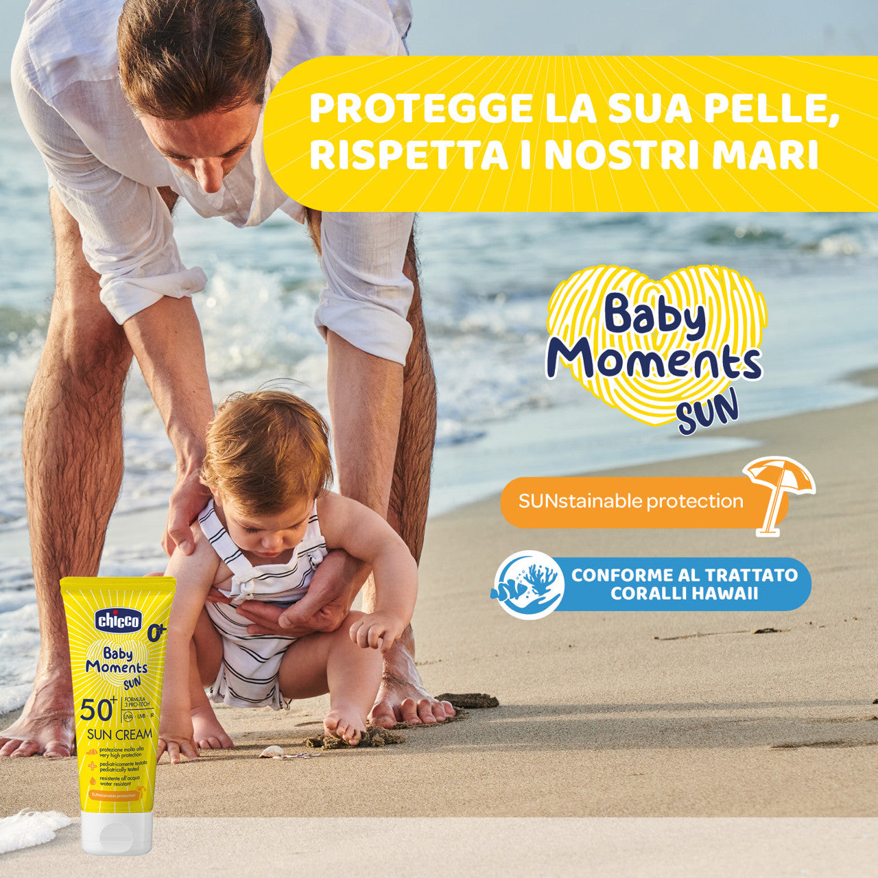 CHICCO BABY MOMENTS SUN - CREMA SOLARE SPF 50+ 75 ML.