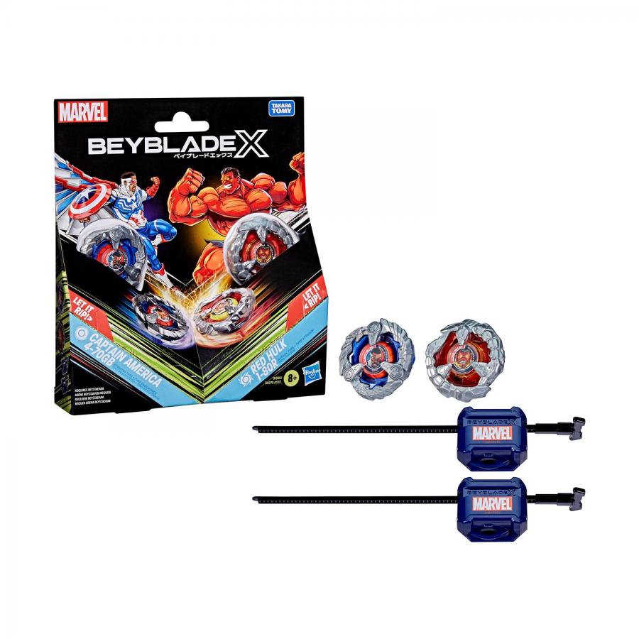 BAYBLADE X MARVEL CAPTAIN AMERICA VS RED HULK