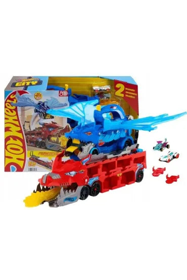 HOT WHEELS ULTIMATE DUAL DRAGON TRANSPORTER 2 IN 1 MATTEL