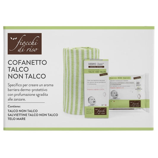 SET REGALO TALCO NON TALCO  FIOCCHI DI RISO