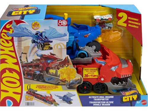 HOT WHEELS ULTIMATE DUAL DRAGON TRANSPORTER 2 IN 1 MATTEL