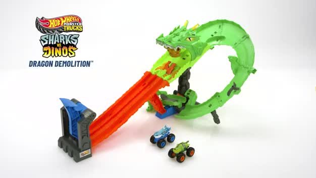 HOT WHEELS MONSTER TRUCKS SHARKS VS DINOS JFR06 MATTEL