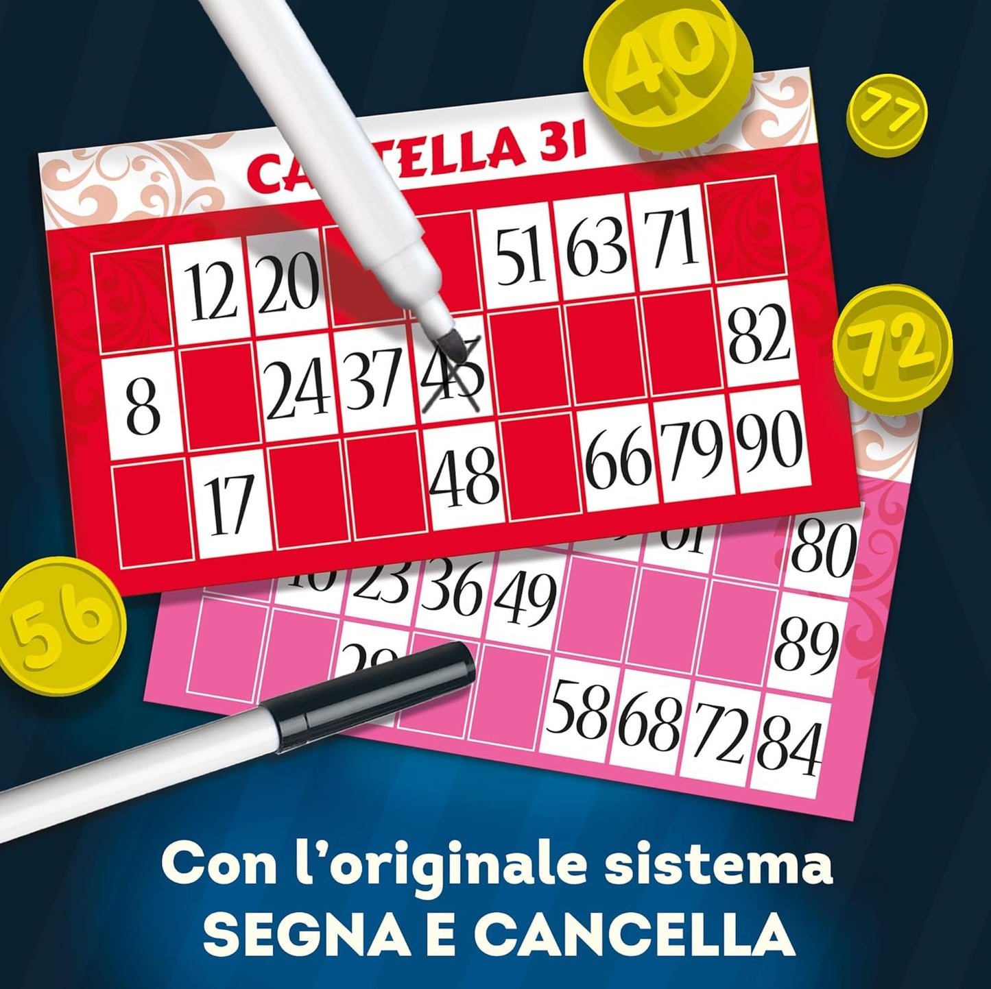 TOMBOLA SEGNA E CANCELLA 48 CARTELLE LISCIANI