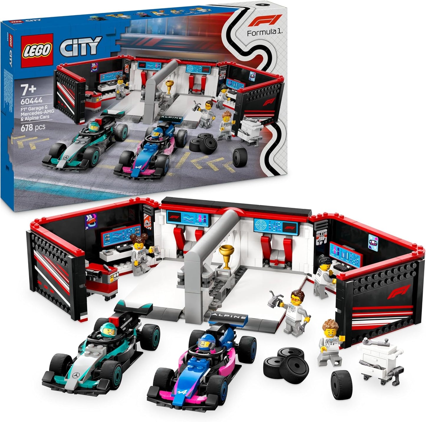 LEGO F1 GARAGE CON MONOPOSTO MERCEDES-AMG E ALPINE F1  60444