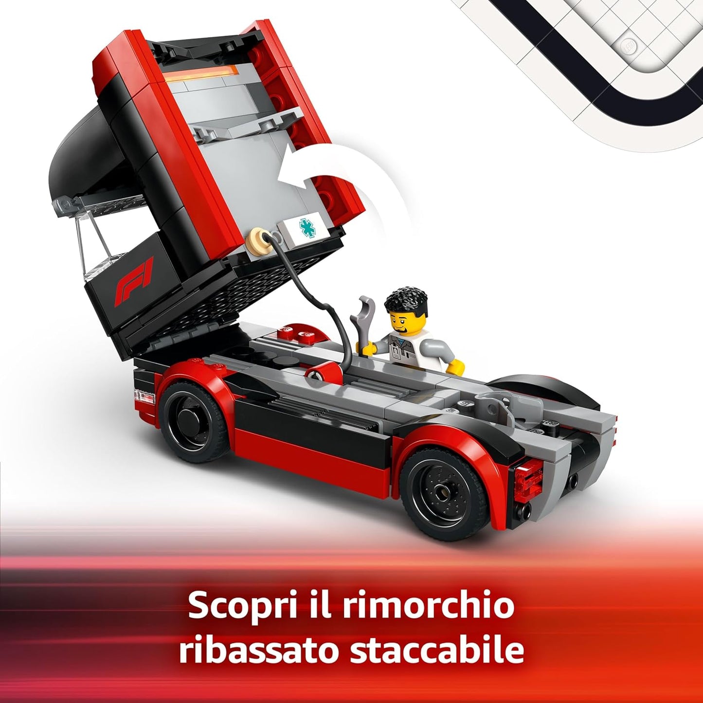 LEGO F1 TRUCK AUTOTRASPORTATORE CON MONOPOSTO 60445