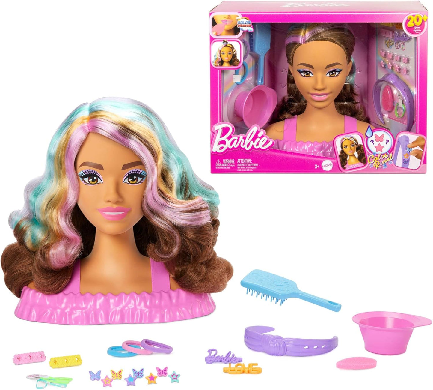 BARBIE TESTA DA PETTINARE CASTANA MATTEL