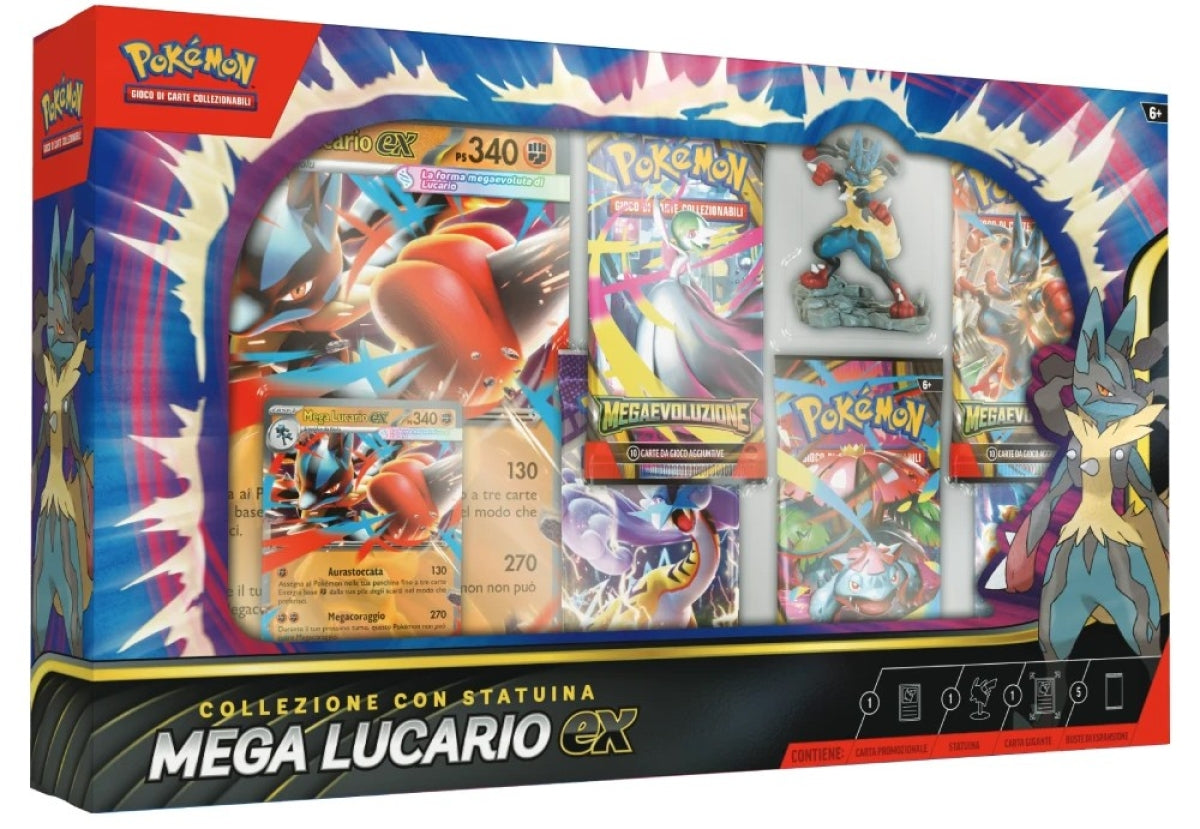 POKEMON COLLEZIONE CON STATUINA MEGA LUCARIO EX