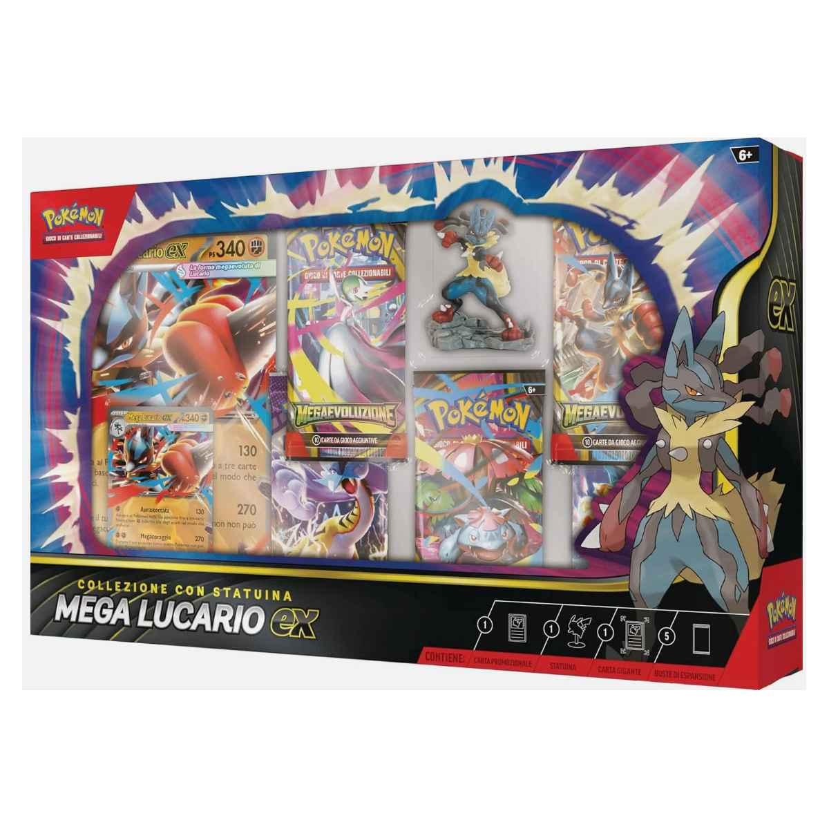 POKEMON COLLEZIONE CON STATUINA MEGA LUCARIO EX
