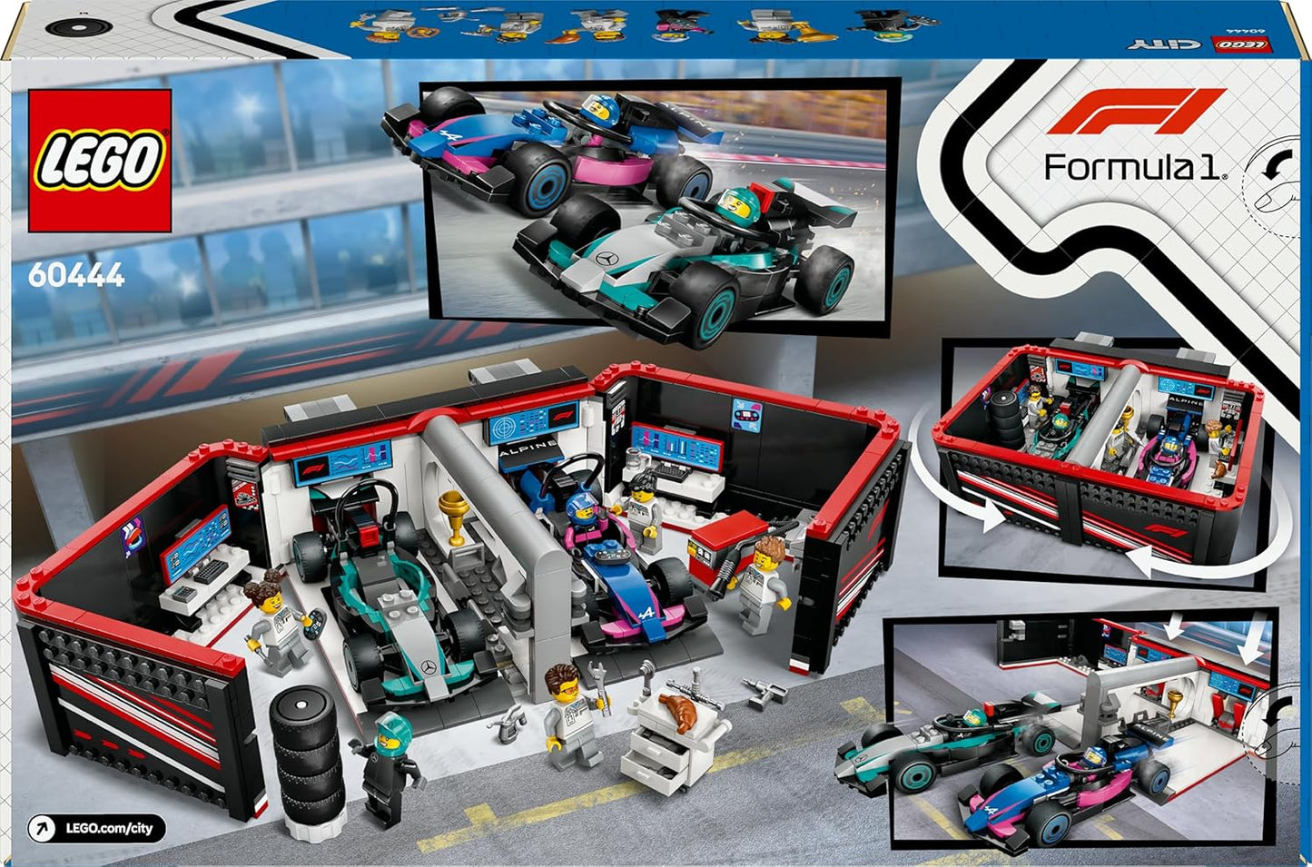 LEGO F1 GARAGE CON MONOPOSTO MERCEDES-AMG E ALPINE F1  60444