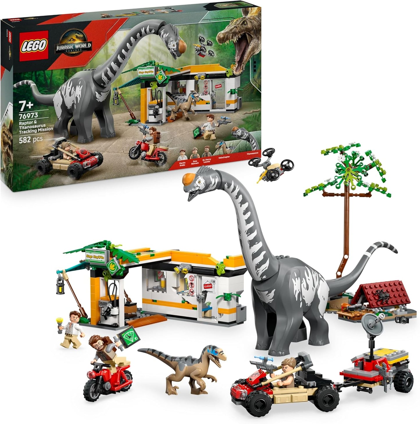 LEGO JURASSIC WORLD Alla Ricerca del Raptor e del Titanosauro  76973
