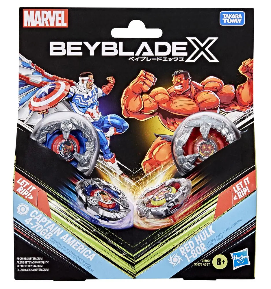BAYBLADE X MARVEL CAPTAIN AMERICA VS RED HULK