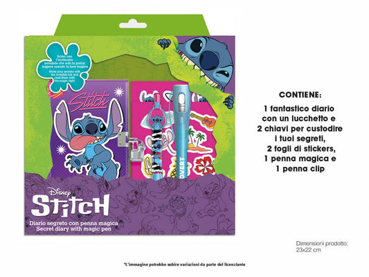 DIARIO SEGRETO DI STITCH CON PENNA E PENNA MAGICA