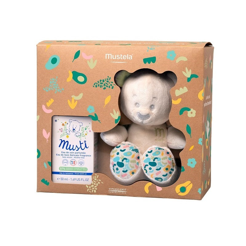SET REGALO Acqua Profumata Mustì 50 ml CON ORSETTO MUSTELA
