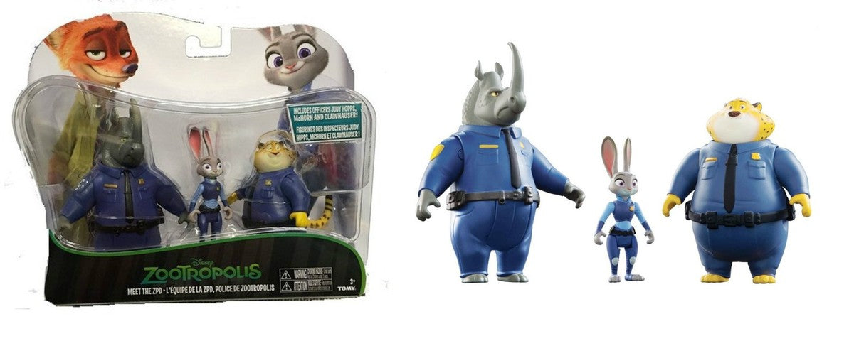 DISNEY ZOOTROPOLIS 3 PERSONAGGI TOMY