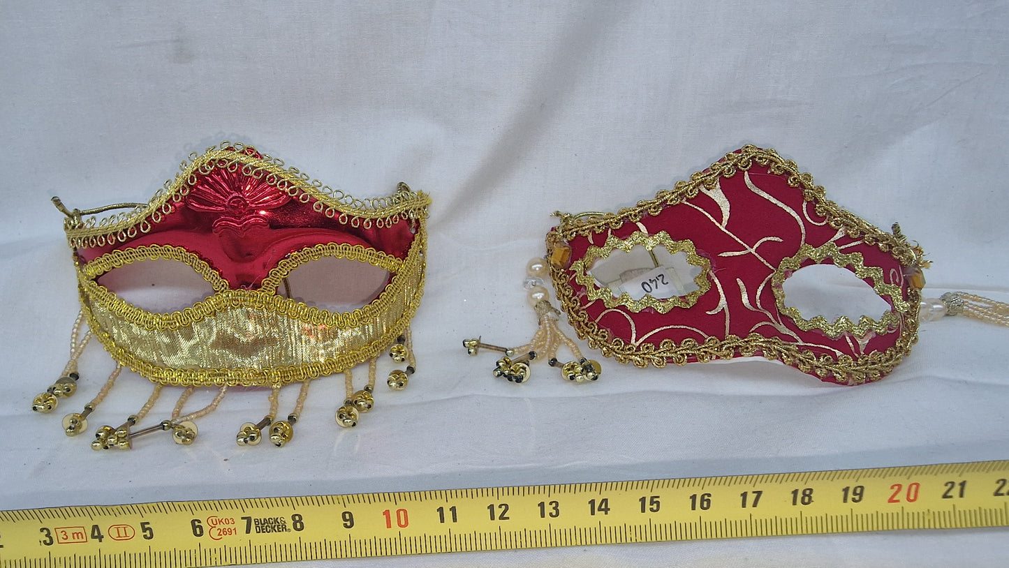 DECORAZIONE MASCHERA VENEZIANA ROSSA/ORO MORANDUZZO