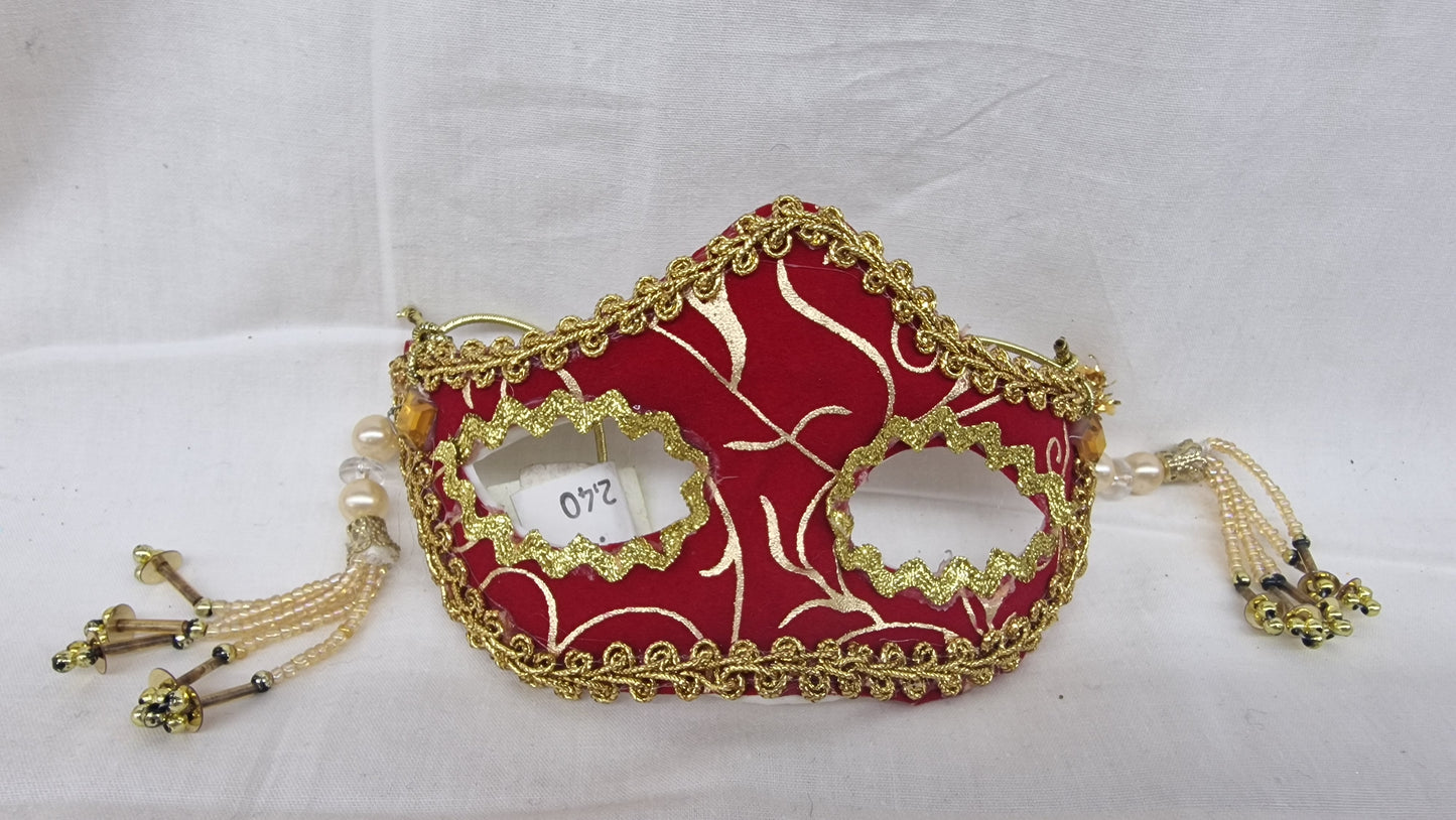 DECORAZIONE MASCHERA VENEZIANA ROSSA/ORO MORANDUZZO