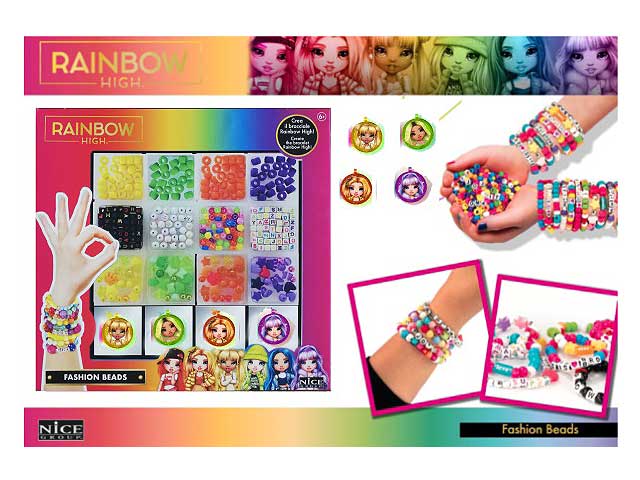 Rainbow High Fashion Beads, Kit di Perline Colorate Nice