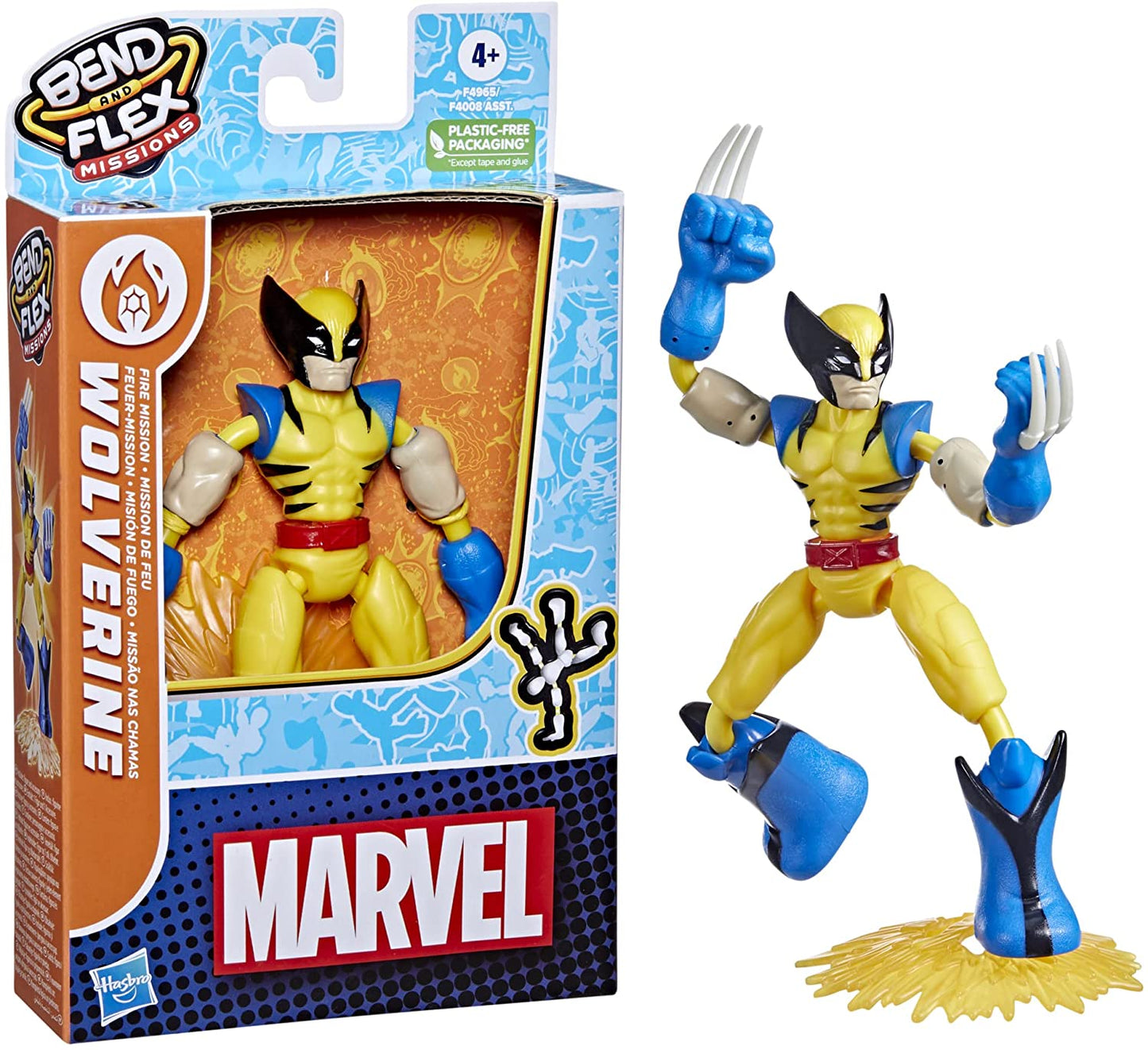 WOLVERINE AVN BEND AND FLEX FIRE MISSION f 49655xo hasbro