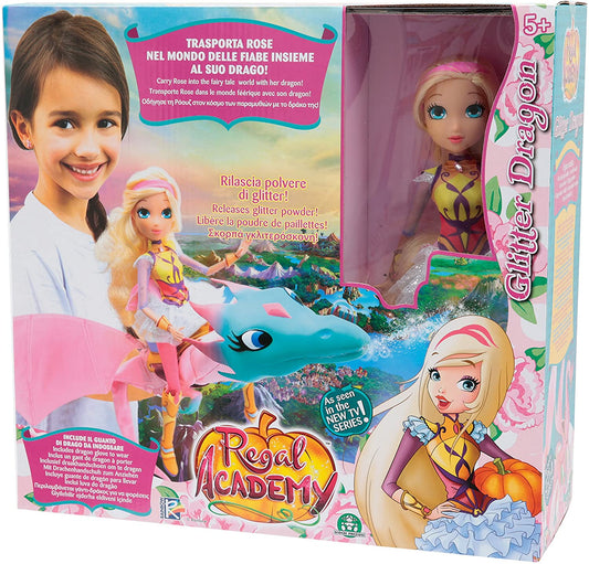 REGAL ACADEMY DRAGO GLITTER CON BAMBOLA ROSE GIOCHI PREZIOSI D12